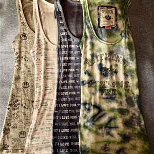 PINK Victoria's Secret Ribbed Tank Tops, Lot of 4